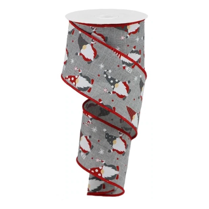 2.5"X10Yd Christmas Gnomes On Royal