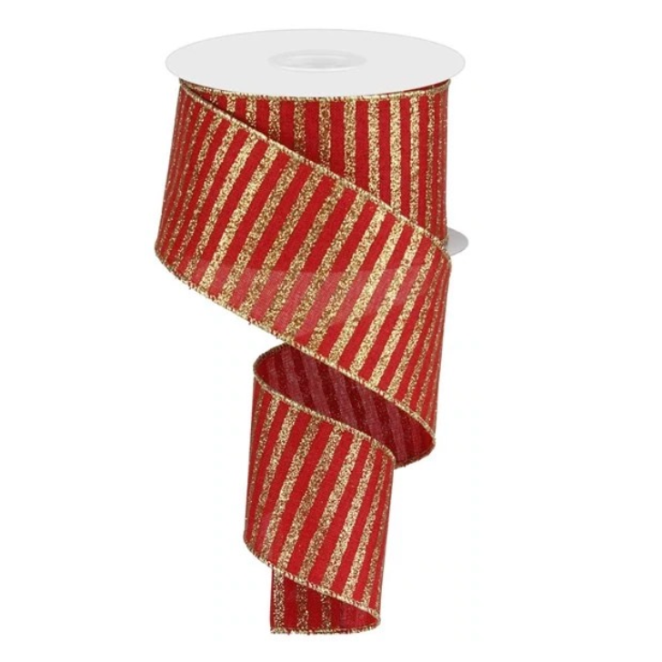 2.5"X10yd Glitter Stripe On Royal