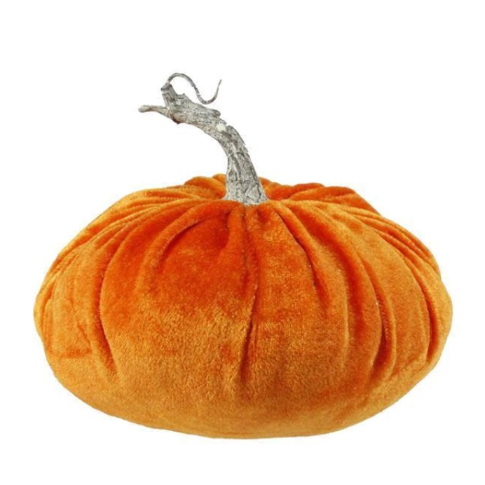 6.5"DIAX4.25"H VELVET SOFT PUMPKIN
