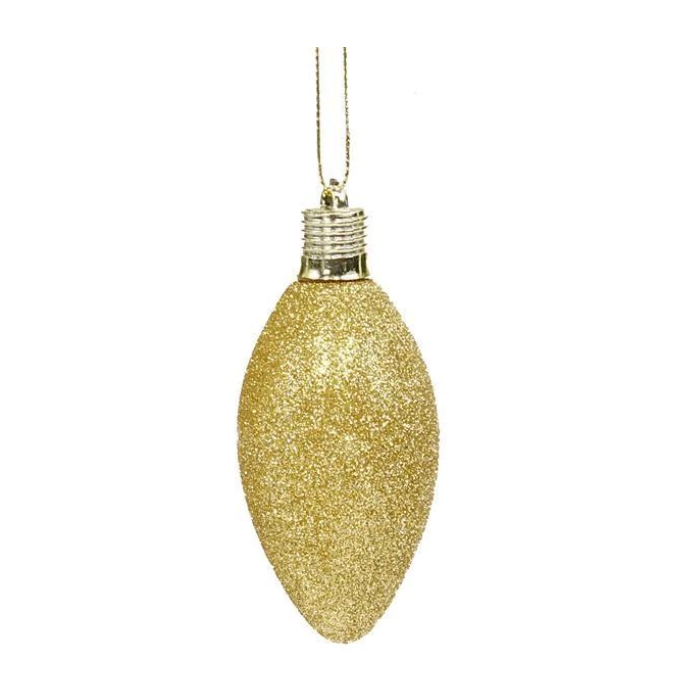 100Mm Glitter Light Bulb Ornament (Box of 8)