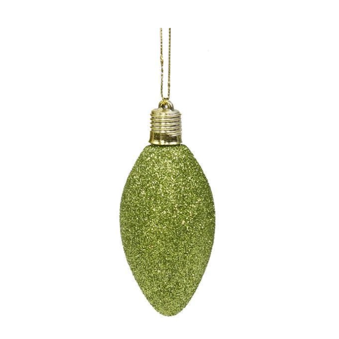 100Mm Glitter Light Bulb Ornament (Box of 8)