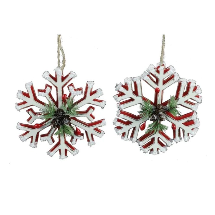 2 Asst 6.5"Dia Snowflake Orn (Purchase is for ONE snowflake)