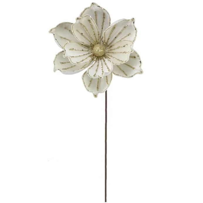 23"L Velvet Magnolia Stem