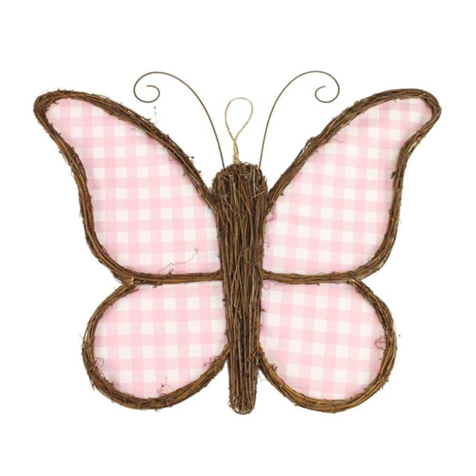 21.5"L X 18"H Vine Check Butterfly
