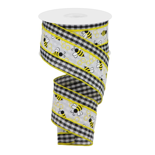 2.5"X10yd 2 In 1 Bumblebees On Check
