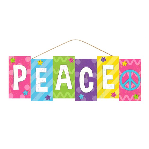 14"L X 4.75"H Peace Brights Block Sign