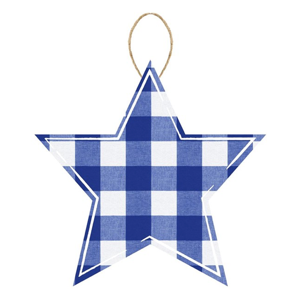 12"L X 11.75"H Plaid Star