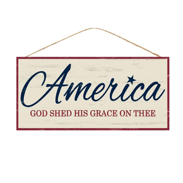 12.5"Lx6"W America God Shed His Grace