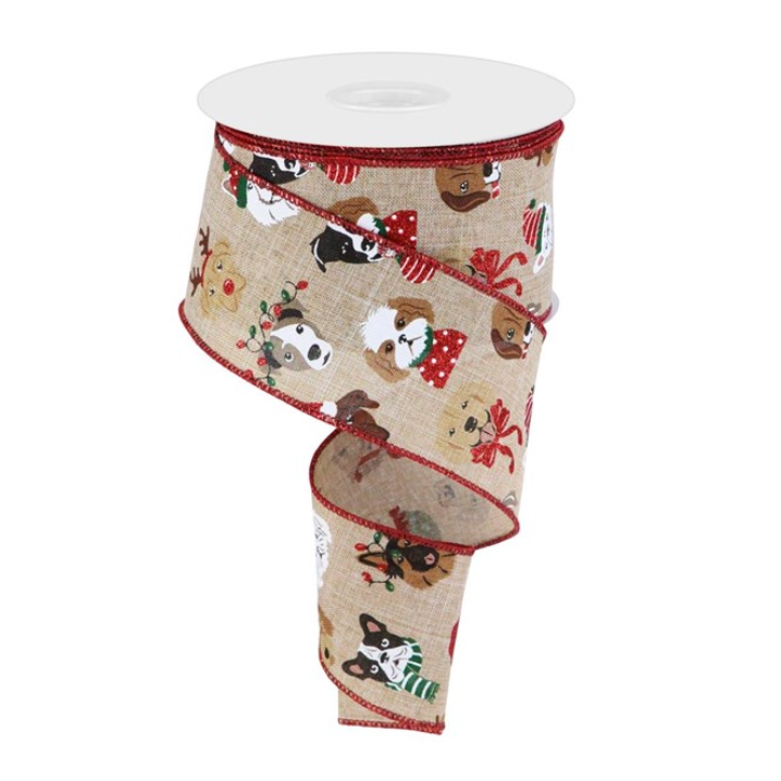 2.5"X10yd Christmas Dogs