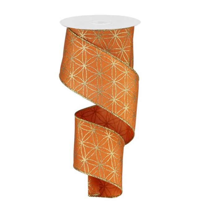 2.5"X10yd Seamless Stars On Faux Dupioni