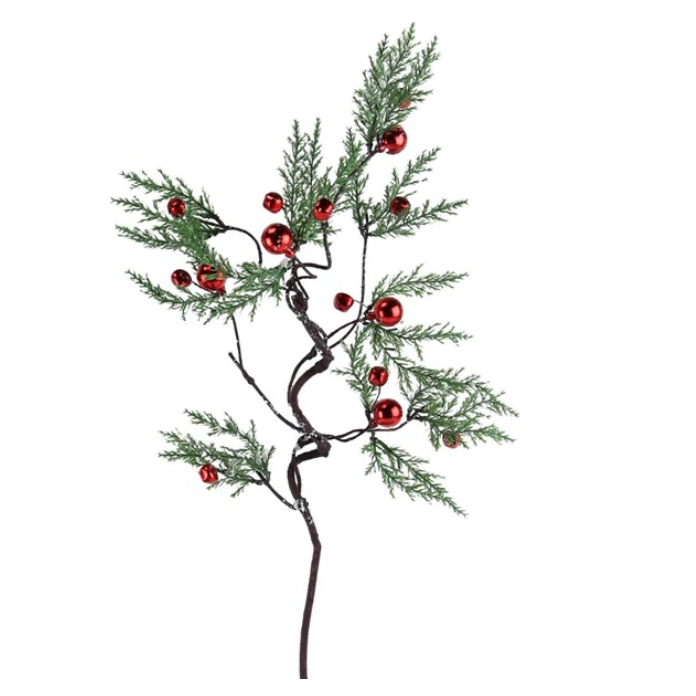 32"L Snow Pine Needle Ball Spray