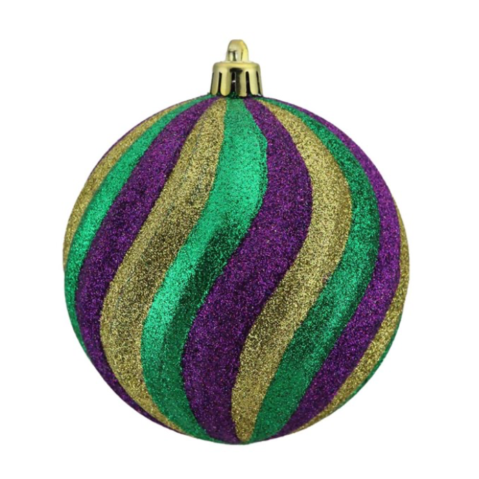100Mm Swirl Ball Mardis Gras