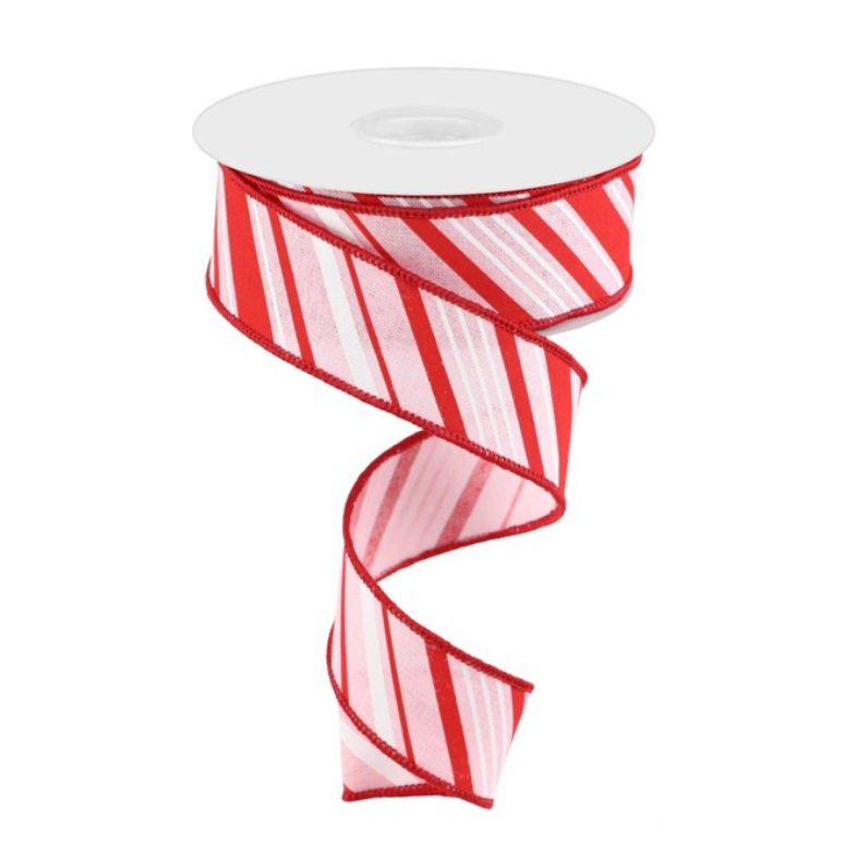 1.5"X10yd Peppermint Stripes/Royal Nick's Seasonal Décor