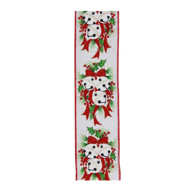 2.5"X10yd Jingle Bell/Holly/Berry/Pine