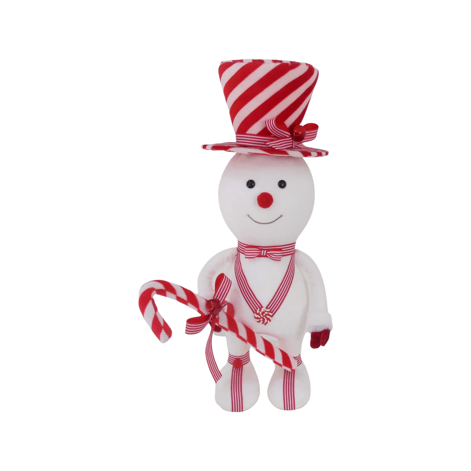 17.75In Snowman W/Candy Cane