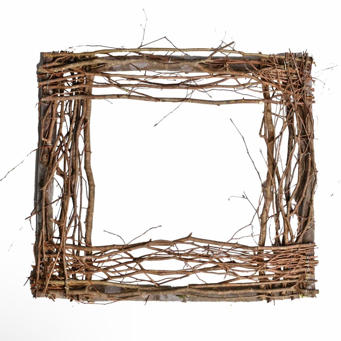 14” Pole and Twig Square Grapevine Wreath