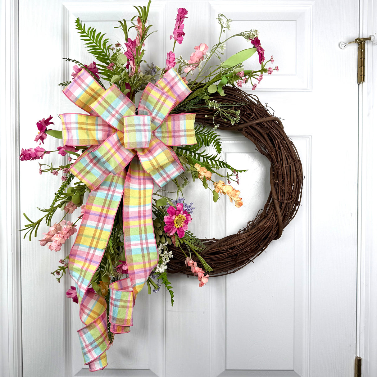 Spring Plaid Blossoms Wreath Kit