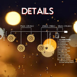 4.2" 200LED Sphere,With 11-Functions (Warm White) (Set of 4)