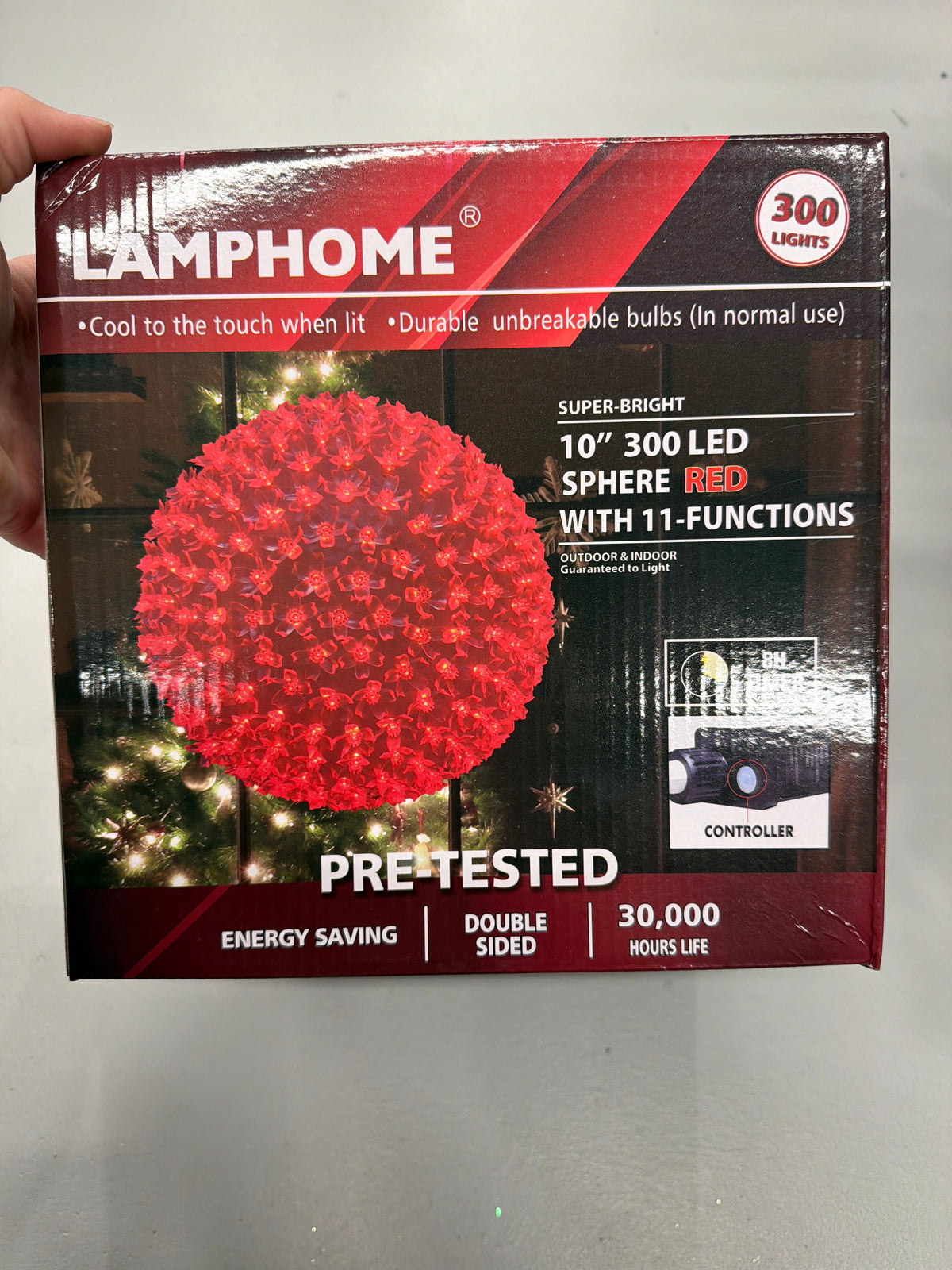 10" 300LED Sphere,With 11-Functions (Red)