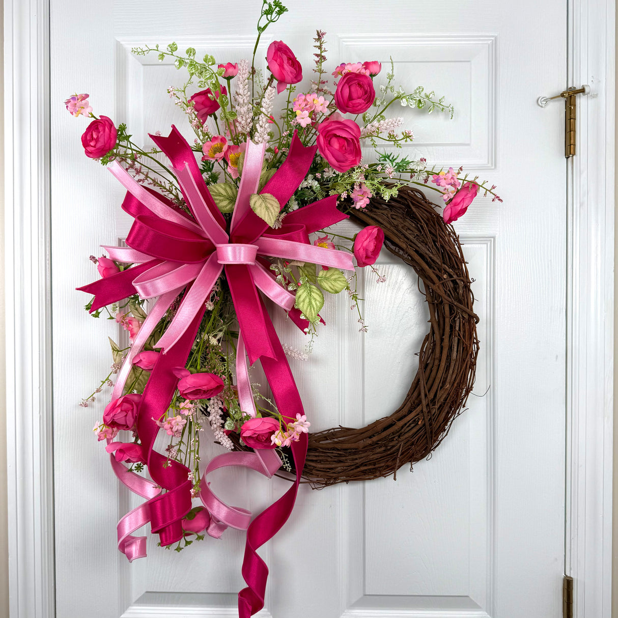 Pink Satin Floral Wreath Kit