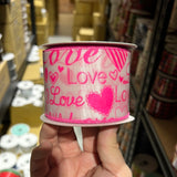 2.5” Pink Love Heart Ribbon