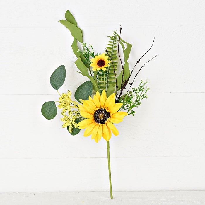 Sunflower Mixed Greenery & Heather Pick (15")