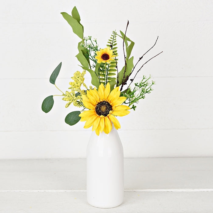 Sunflower Mixed Greenery & Heather Pick (15")