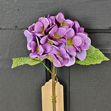 Purple Silk Hydrangea Stem (12")