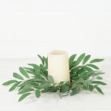 12" Olive Leaf Candle Ring Wreath (3.5" center)