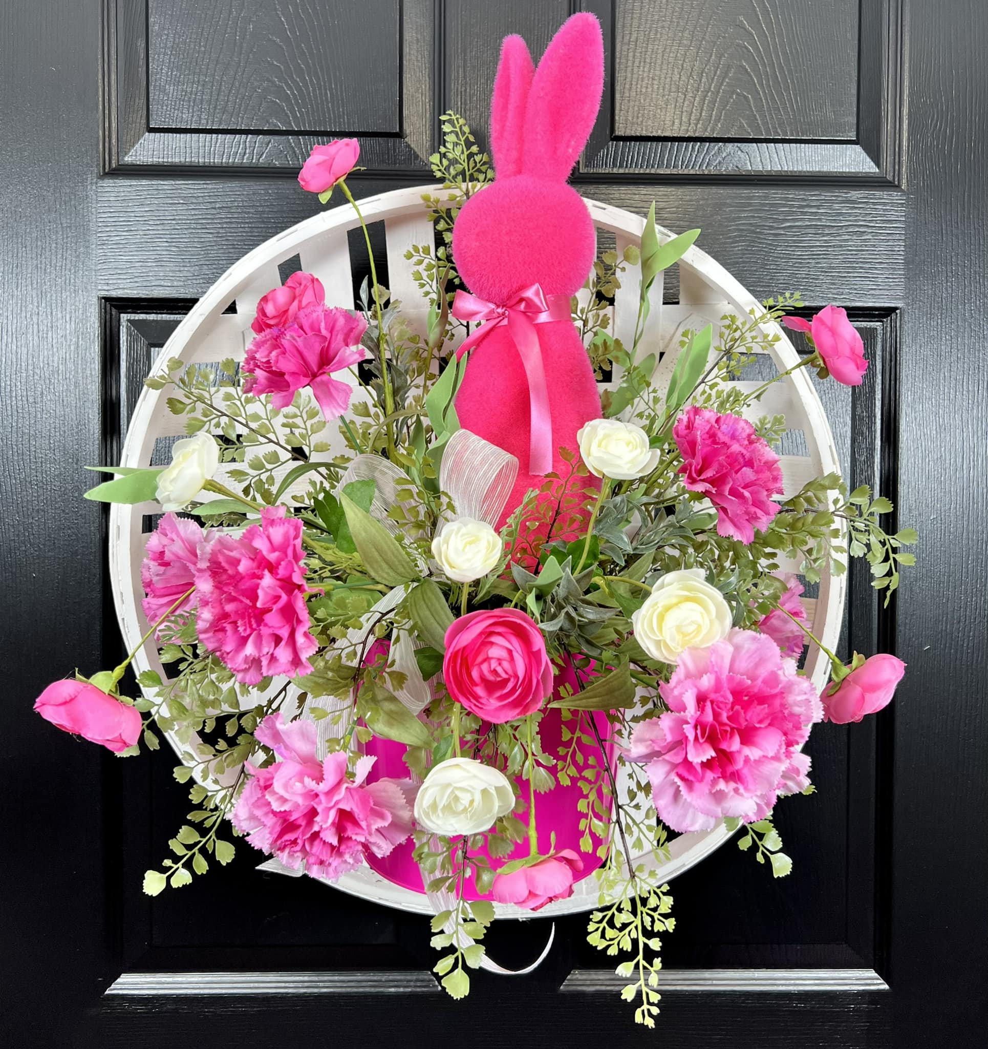 Pink Bunny Wall Basket TUTORIAL ONLY Nick's Seasonal Décor