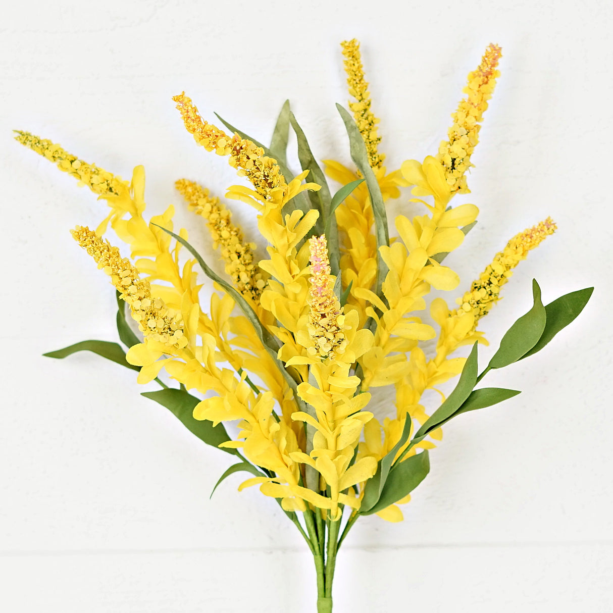Yellow Cluster Flowers with Heather Bush (20")