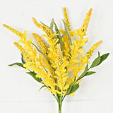 Yellow Cluster Flowers with Heather Bush (20")