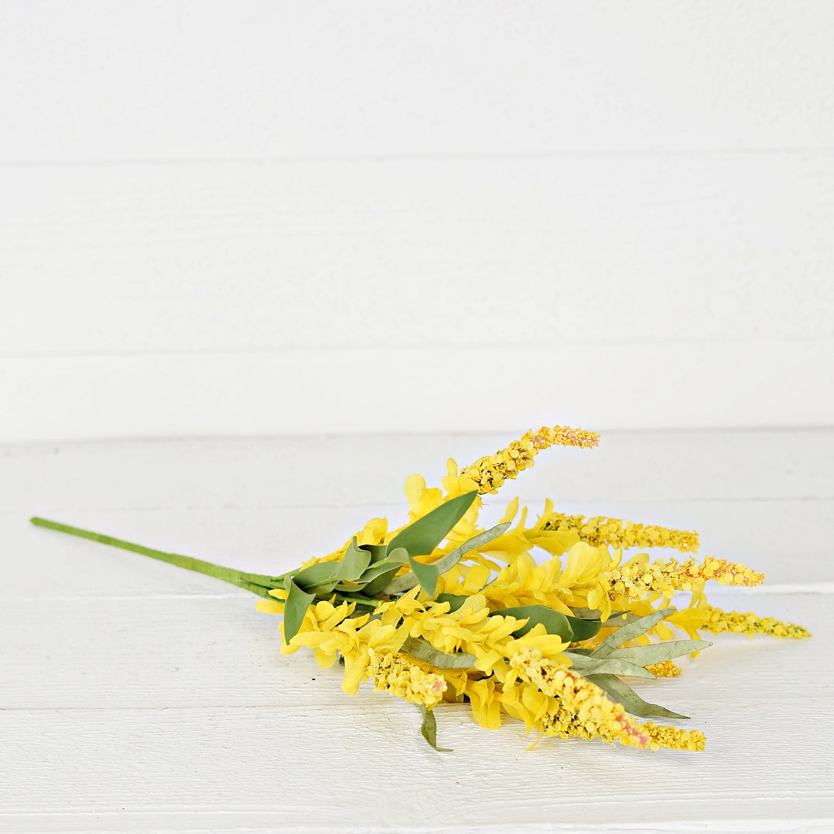 Yellow Cluster Flowers with Heather Bush (20")