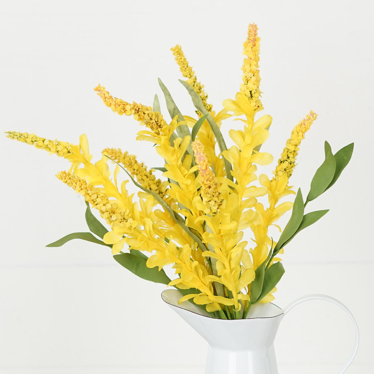 Yellow Cluster Flowers with Heather Bush (20")