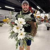 White Magnolia Winter Wreath (Completed Design)