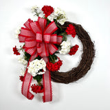 Red and White Geranium Wreath Kit