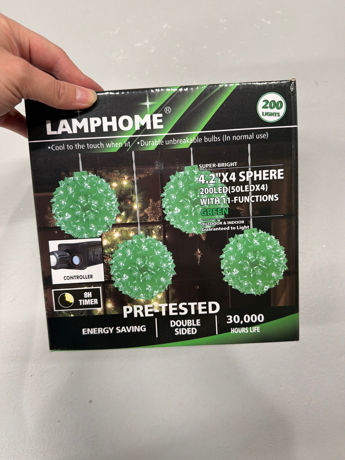 4.2" 4 200LED (50LED*4) Sphere,With 11- Functions (Green)