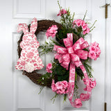 Pink Chinoiserie Bunny Wreath Kit