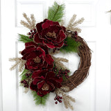 Burgundy Peony and Berry Wreath Kit