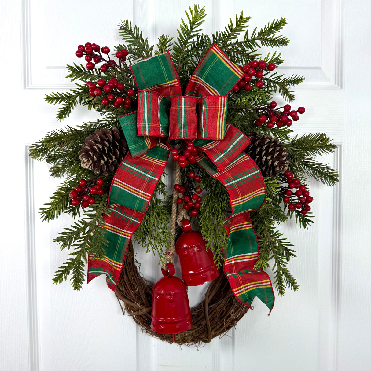 Plaid Berry Bell Wreath Kit