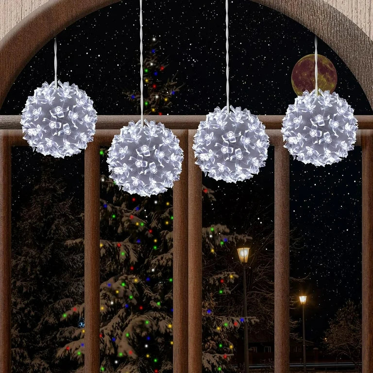 4.2" 200LED Sphere,With 11-Functions (Cool White) (Set of 4)