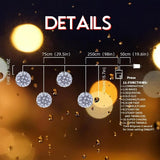 4.2" 200LED Sphere,With 11-Functions (Cool White) (Set of 4)