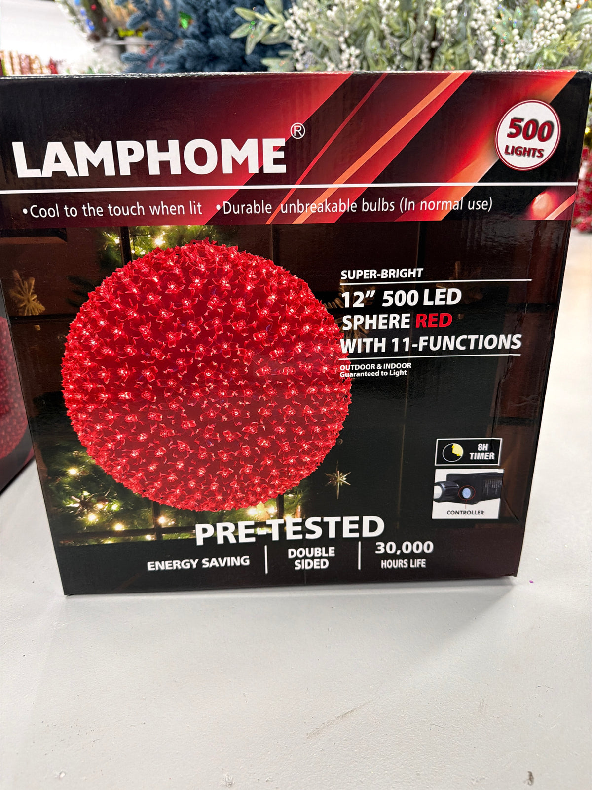 12" 500LED Sphere,With 11-Functions (Red)