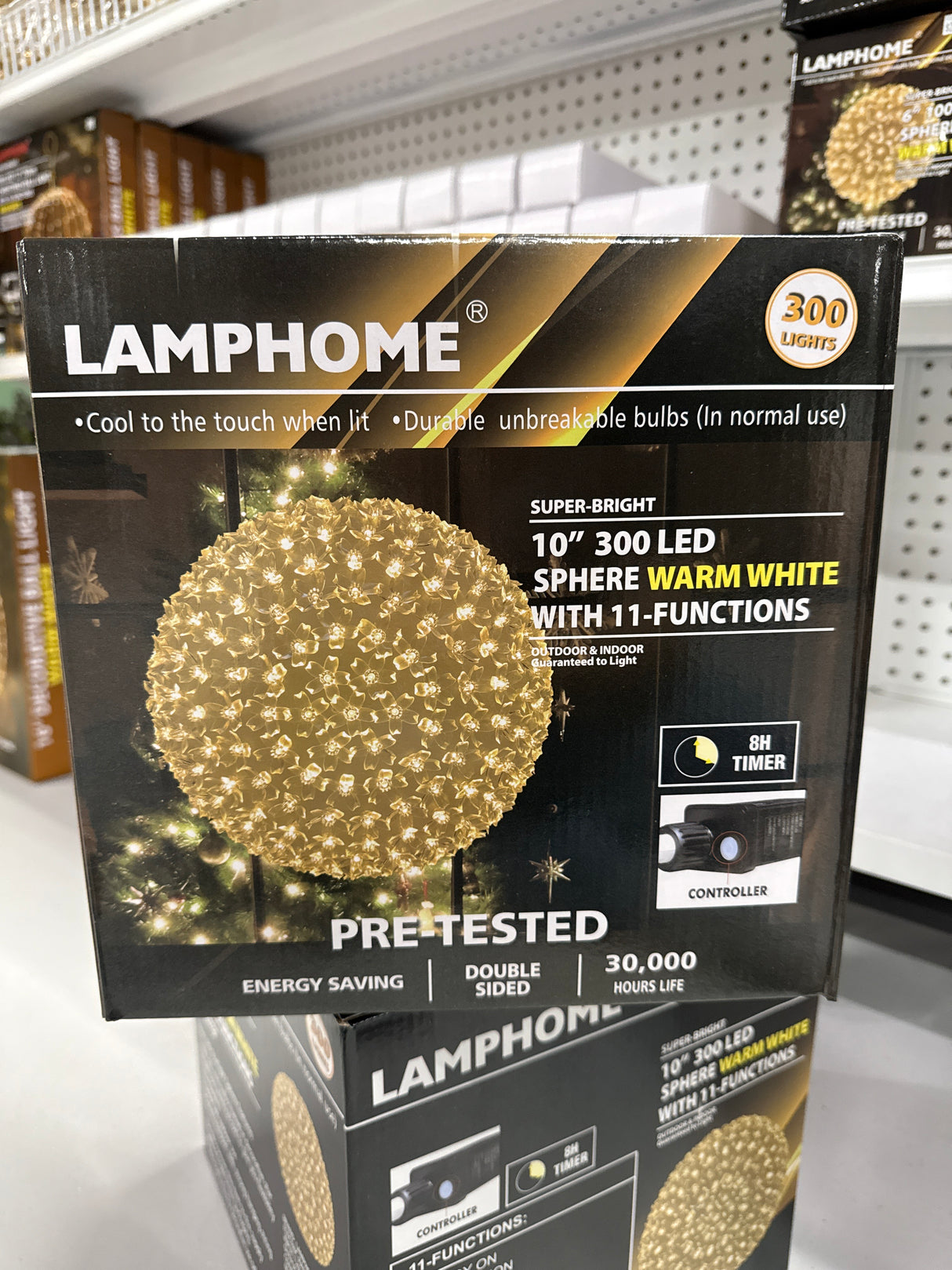 10" 300LED Sphere,With 11-Functions (Warm White)