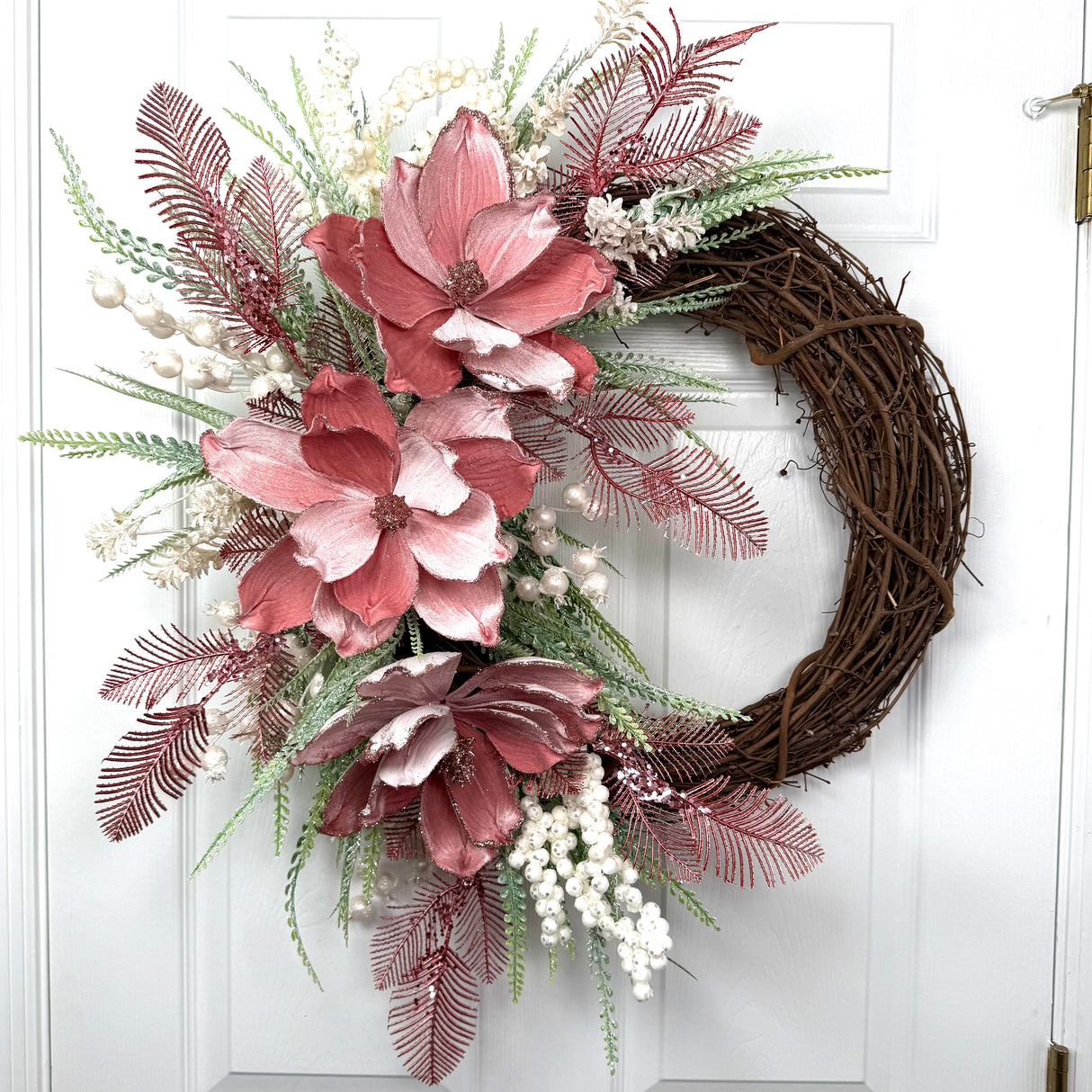 Pink Rose Gold Magnolia Wreath Kit
