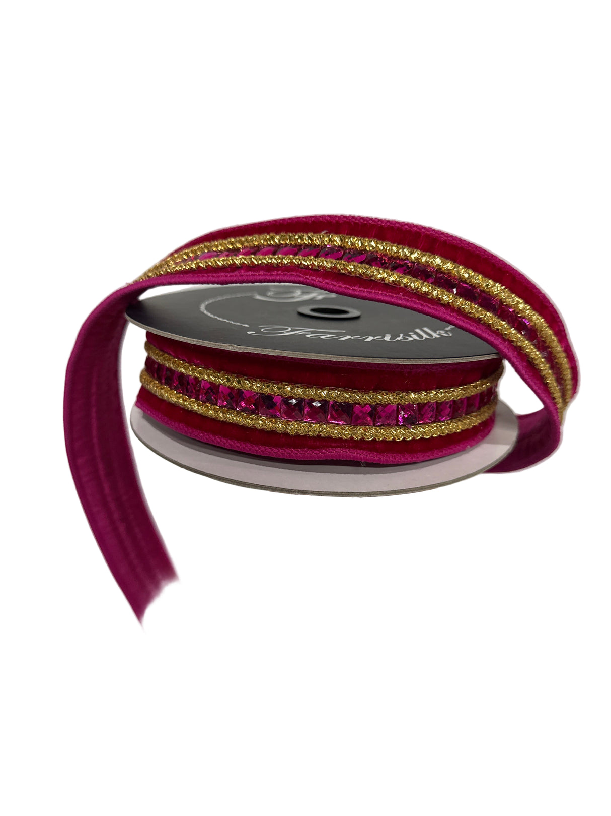 1.5" X 5YD Gemstones (Hot Pink) Farrisilk