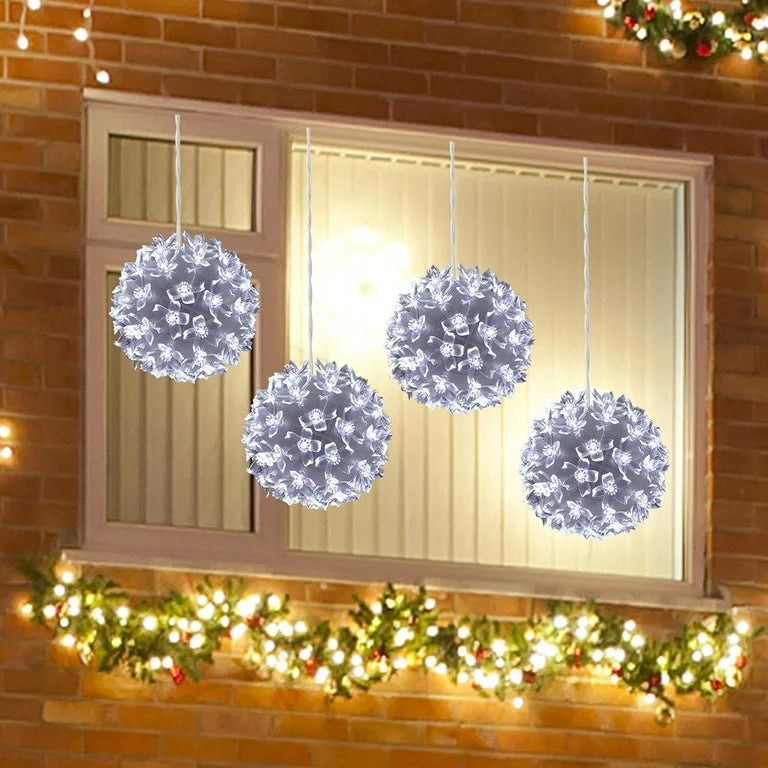 4.2" 200LED Sphere,With 11-Functions (Cool White) (Set of 4)
