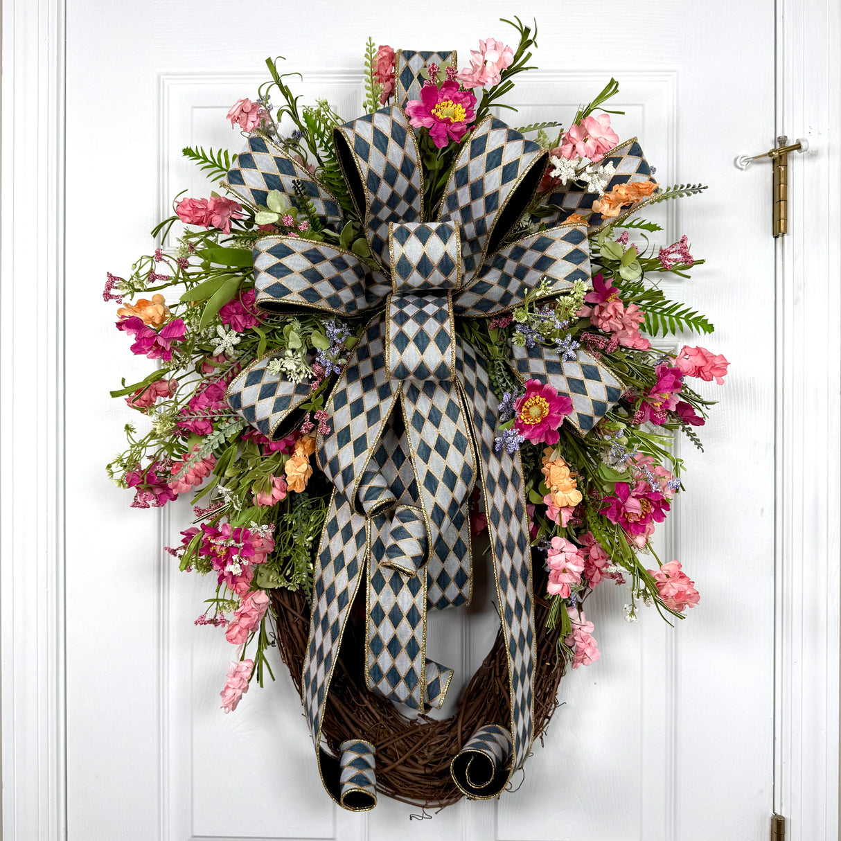 Antique Harlequin Spring Meadow Wreath (Completed Design)