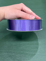 1.5" x 100yds Indoor / Outdoor Water Resistant Floral Satin Ribbon (Purple) Non- Wired