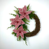 Red and White Poinsettia Wreath Kit